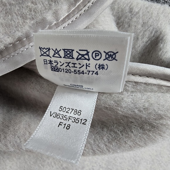 Lands End Women's Dove Grey Cream Belted Coat - Picture 6 of 9